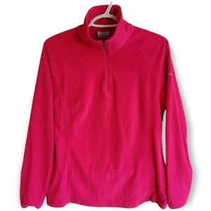Columbia 1/4 Quarter Zip Pink Fleece Turtleneck Outdoor Medium